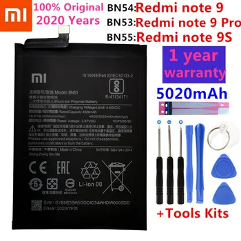 Originalus 5020mAh BN53 BN54 BN55 Bateriją Už Xiaomi Redmi 9 pastaba Pro 9S Bateria Mobiliojo Telefono Baterijas Įrankiai