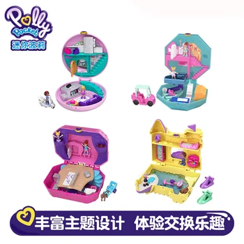 Originalus Polly Pocket Mini Pasaulio Lobis Langelyje Lėlės, Namai Mergaičių Žaislai