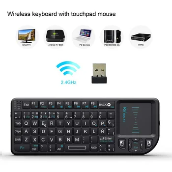 Originalus Rii X1 Mini Klaviatūra ispanijos Wireless Keyboard 2,4 GHz Teclado su TouchPad Android TV Box PC Nešiojamas kompiuteris