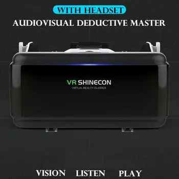 Originalus VR Virtualios Realybės 3D Akiniai Lauke Stereo VR Ausines Šalmas Kartonas 