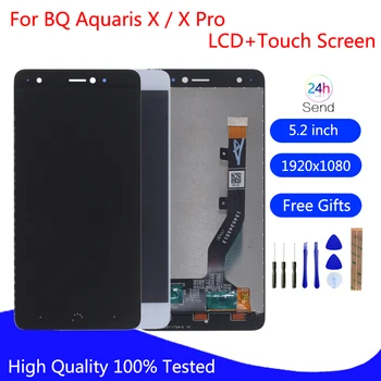 Originalą BQ Aquaris X LCD Ekranas Jutiklinis Ekranas skaitmeninis keitiklis Mobiliojo Telefono Dalys BQ Aquaris X Pro 
