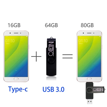 OTG 3 IN 1 pen diskas 128GB Tipas-C usb 3.0 flash diskai 256 GB pendrive Raktas 16GB usb stick 32GB cle usb atminties 64GB Nemokamai micro-