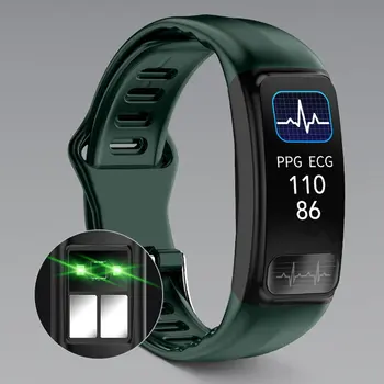 P12 EKG PPG Smart Apyrankę Kraujo Spaudimas, Širdies ritmo Monitorius Smartband Sporto IP67 atsparus Vandeniui Fitness Tracker Smart Apyrankė