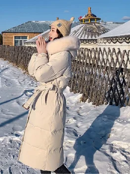 Paltai moterims žiemos 2020 naujas vidutinio ilgio žiemos striukė ponios plius dydžio juosmens mados sutirštės kelio moteris striukė