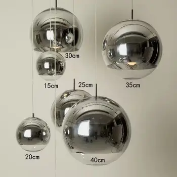 Paprasta galvanizavimo sferiniai aukso, sidabro vario kamuolys stiklo LED Kabinti LightNordic restoranas, baras, kavinė, baras priedai veltiniams, vilna lempa