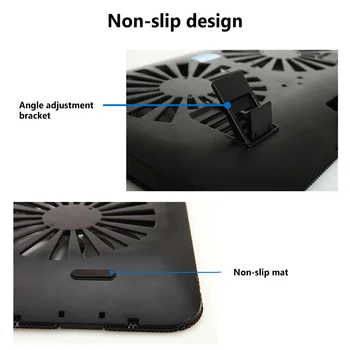 Paramos Dropshipping PC priedai Reguliuojamas Dvigubas Ventiliatorius USB Nešiojamas Šilumos Išsklaidymo Aušintuvo Laikiklį Stovas Laikiklis