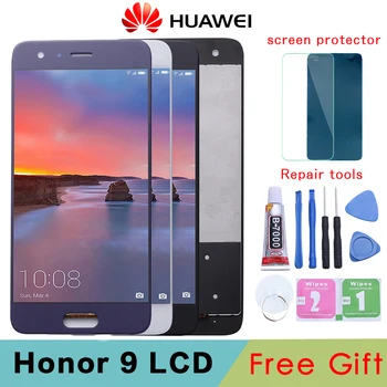 Patikrintas Huawei Honor 9 STF-L09 STF-AL10 STF-AL00 STF-TL10 LCD Ekranas + Touch Ekranas skaitmeninis keitiklis Asamblėjos Garbės 9 Priemoka