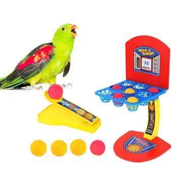 Paukščių Žvalgybos Mini Krepšinio Stovai, Lankai Nustatyti Paukščių Krepšinio Žaidimas Darbastalio Lentelė Papūga Mokymosi Žaislas Macaw