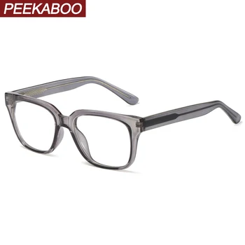 Peekaboo juodas stačiakampis, akiniai, optinė vyrų tr90 pilka ruda aikštėje akinių rėmeliai moterų mados skaidraus lęšio naujųjų metų dovanos