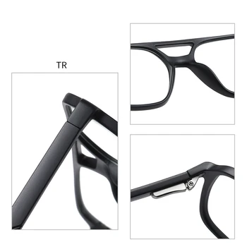 Peekaboo mėlynos šviesos blokavimas, optiniai akiniai vyrų tr90 kompiuteris juodas kvadratas akinius moterims, didelis rėmas, skaidraus lęšio ultralight