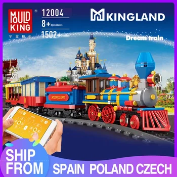 Pelėsių Karalius SS City serija MKingLand Svajonių traukinys Nuotolinio valdymo traukinio Statybiniai Blokai, plytos Vaikai 