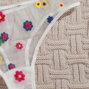 Perspektyvos Gėlių siuvinėjimas Liemenėlė Seksualus Mados G-String Thong Sleepwear Apatiniai, moteriškas apatinis Trikotažas Gėlių Nėrinių seksualus bh nustatyti erotische T5