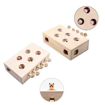 Pet Žiurkėnas Kačių Medžioklės Žaislas su 5 skylių Pelės Skylė Kačių Sugauti Bite Interaktyvūs Žaislai