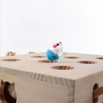 Pet Žiurkėnas Kačių Medžioklės Žaislas su 5 skylių Pelės Skylė Kačių Sugauti Bite Interaktyvūs Žaislai