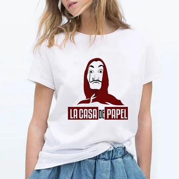 Pinigų Ami Namas Popieriaus Marškinėliai Moterims 90-ųjų Juokinga Marškinėlius Harajuku Moterų Ulzzang T-shirt TOKIO Tee La Casa De Papel Hip-Hop Viršų