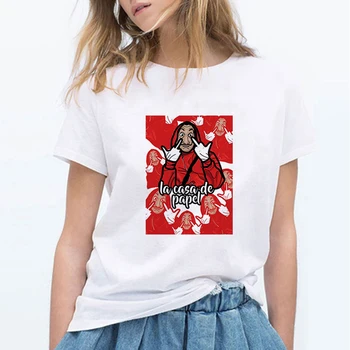 Pinigų Ami Namas Popieriaus Marškinėliai Moterims 90-ųjų Juokinga Marškinėlius Harajuku Moterų Ulzzang T-shirt TOKIO Tee La Casa De Papel Hip-Hop Viršų