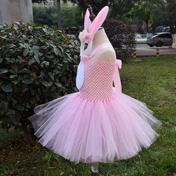 Pink Bunny Tutu Suknelė Mergaitėms Ubierz Triušis Tutus Vaikai Helovinas Kostiumas Bunny Velykų Atostogų Tutu Sukneles Apranga