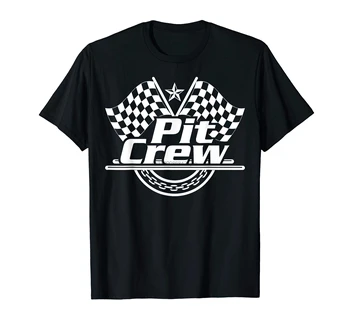 Pit Crew Marškinėliai Lenktynių Automobilių Teminius Gimtadienio-vyriški T-Shirt-Black