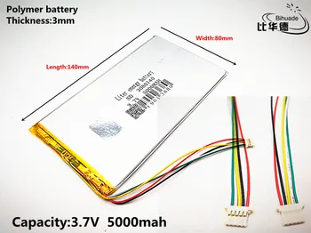 Planšetinio kompiuterio baterija 3.7 V 5000mAH 3080140 Polimeras ličio jonų / Li-ion baterija tablet pc baterijos