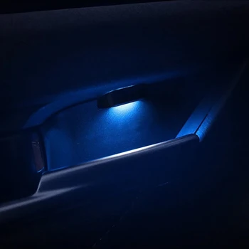 PMFC Automobilio LED 4Door Dubenį Rankena Aplinkos Atmosferą, Lempa, Apšvietimas, Interjeras šviesiai Mėlyna spalva Toyota Camry 2018 2019 2020