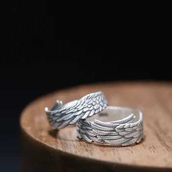 Ponios nerūdijančio plieno žiedas moterų angelas elementas mados dovanų žiedą, kad moteris, mergina žiedas punk moterų žiedas papuošalai, estetinis žiedas