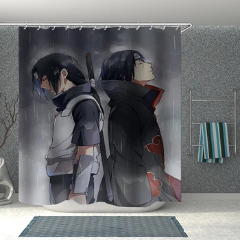 Populiarus Anime Naruto 3D Spausdinimo Poliesterio Audinio Dušo Užuolaidos Vonios Užuolaidų Vandeniui Kablys Vonios Užuolaidų 01