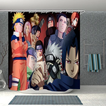 Populiarus Anime Naruto 3D Spausdinimo Poliesterio Audinio Dušo Užuolaidos Vonios Užuolaidų Vandeniui Kablys Vonios Užuolaidų 01