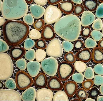 Porcelianinės mozaikos plyteles plaukimo baseinas, vonios grindys, sienų dangos, interjero glazūra pebble širdies formos nemokamai mėginio backsplash plytelių