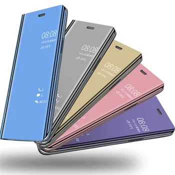 Prabanga Apkalos Veidrodis, Flip Case For Xiaomi Mi 10T Pro 10T Lite Telefono dėklas Veidrodis, Flip Stovi Apsauginis Dangtelis MI 10T Pro