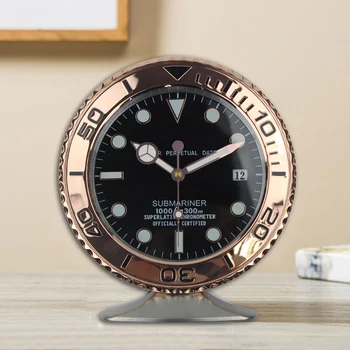 Prabangus Metalinis Sieninis Laikrodis su Švytinčiomis Žiūrėti Sape, Stalo Laikrodis Funkcijų Metalo Meno Laikrodis Modernus Dizainas su Logotipu 2019 Naują Atvykimo
