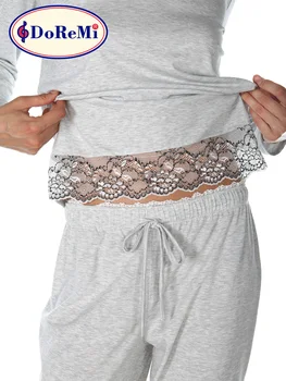 Premium 2 Vienetų Komplektas -Sleepwear Moterų Nightgowns Pižamos Sleepshirts Homewear Nightdress Miegoti Naktį Dėvėti Miega Viršuje Kelnės