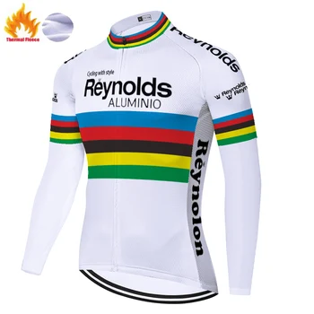 Pro komandos Reynolds retro jersey vyrų Žiemą Šilumos Vilnos Drabužių Nuoma, Dviračių ilgomis rankovėmis equipamento ciclismo homem