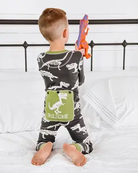 Pudcoco Dinozaurų Romper už Naujagimį Berniuką Vaikas Mielas Dinozaurų Kaulų Visą Spausdinti Jumpsuit Playsuit Sleepwear Rudens Apranga