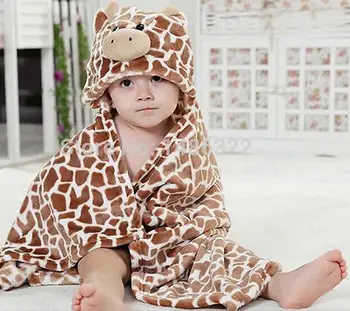 Pudcoco Žirafa Padengti formos Gobtuvu Chalatą Šiltą Kūdikių Vonia Animacinių filmų Rankšluostį Washcloth Maudymosi Šėrimo Nuvalykite Medžiaga Minkšta Antklodė Karšto