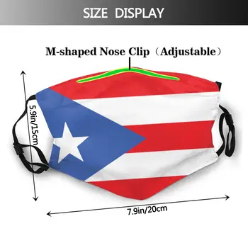 Puerto Riko Vėliava Suaugusiųjų Daugkartinio naudojimo Veido Kaukė apsauga nuo dulkių Apsauga Apima Respiratorius Mufelinė Kaukė su Filtrais