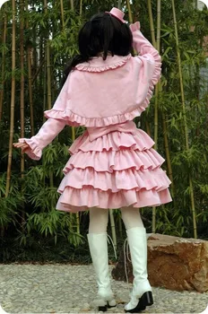 Puikus Šiltas Žiemą Cute Lolita Kailis Žiemą Ilgi Paltai Visi Dydis su Cappa