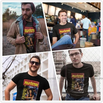Pulp Fiction Marškinėliai Skaitalas T-Shirt Trumpas Rankovėmis Medvilnė Tee Marškinėliai Juokinga Streetwear Grafinis Vyras Marškinėlius