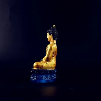 Purvo aukso didelis imitacijos stiklas vaistininkui Buda įstiklintas šviesos Budos statula Tibeto protėvis mažas Budos statula Nemokama Laivas