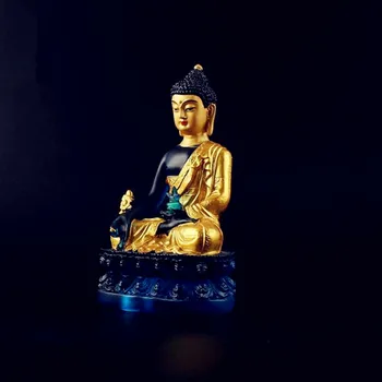Purvo aukso didelis imitacijos stiklas vaistininkui Buda įstiklintas šviesos Budos statula Tibeto protėvis mažas Budos statula Nemokama Laivas