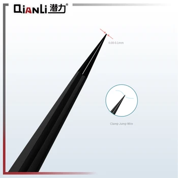 QianLi iNeeZy Handpolished nemagnetinių 0.08 mm-0,10 mm, Nerūdijančio Plieno, Precizinis Tweezer varžtelius žetonų šuolis vielos