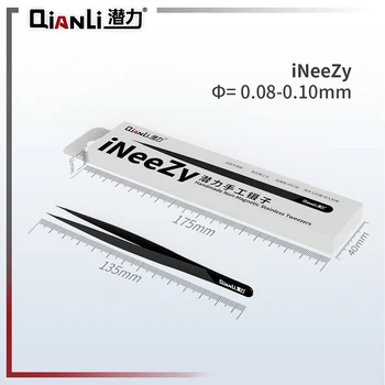 QianLi iNeeZy Handpolished nemagnetinių 0.08 mm-0,10 mm, Nerūdijančio Plieno, Precizinis Tweezer varžtelius žetonų šuolis vielos