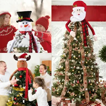 QIFU Santa Claus Sniego senį, Kalėdų Eglutė Topper Linksmų Kalėdų Dekoracijos Namų Briedžių Kalėdų Dovanos Gimdymo 2019 Nauji metai 2020 Metai