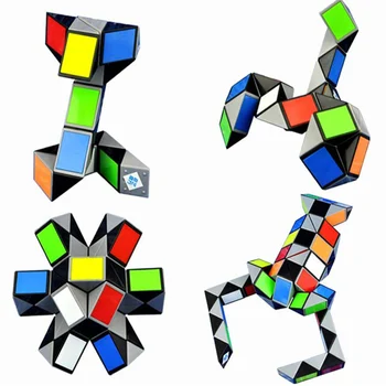 Qiyi 3D Spalvinga Magija Valdovas 24/36/48/72 Segmentus Gyvatė Pasukti Puzzle Kubo Įdomus Švietimo Žaislas Vaikams