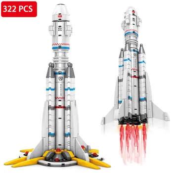 Raketų Blokai Kosminės Stoties Saturnas Miesto Maršrutiniai Palydovinės Astronautas Skaičius Vyro Plytų Rinkinys Vaikams, Žaislų, dovanų