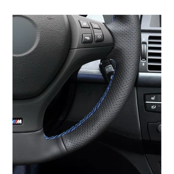 Ranka prisiūta Juoda PU Dirbtinės Odos Anti-slip Automobilio Vairo Dangtelis BMW M Sport X5 E70 