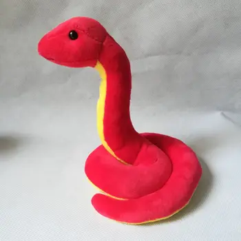 Realaus gyvenimo žaislų raudona gyvatė pliušinis žaislas apie 17x12cm minkštos lėlės gimtadienio dovana w0288