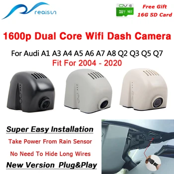 Realsun 1600P Automobilių DVR Dual Core Novatek 96675 Wifi Brūkšnys Fotoaparato Vaizdo įrašymo Audi Automobilių A1 A3 A4 A5 A6 Q2 Q3 Q5 Q7