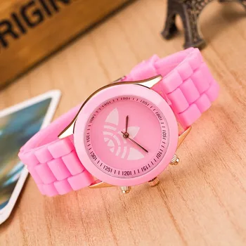 Reloj 13 spalvų mados silikono kvarco moterų žiūrėti Prabangos Prekės Dobilų sporto laikrodis ponios suknelė laikrodžiai Dovanų часы