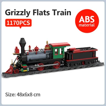Retro City Traukinio Grizzly Butai Lokomotyvo Modelis, Statyba Blokai Žiemos Atostogų įrangos pardavimas, biuro įrangos Geležinkelio Plytos 