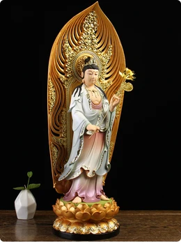 Rinkinys 3PCS NAMŲ šventovė apsaugos Budizmas XI FANG SANSHENG Nuolatinis Guan yin Amitabha Mahasthamaprapta Budos statula Didelis 51CM
